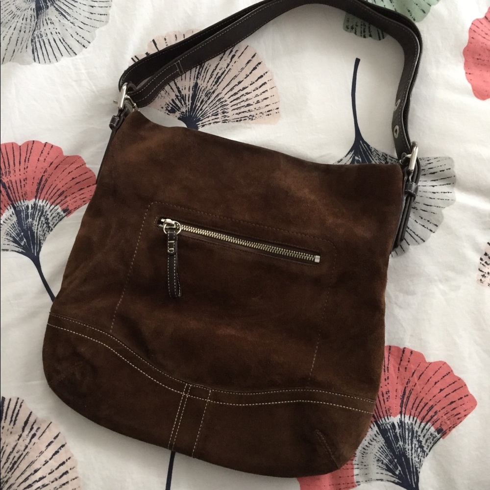 Coach suede hobo bag